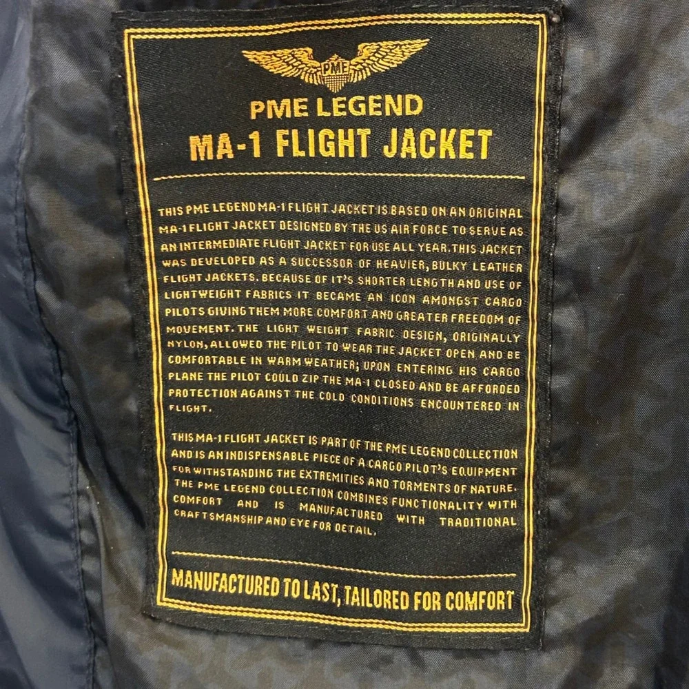 PME Legend Flight Jacket MA-1 American Classic Large Navy Blue Aviator Bomber